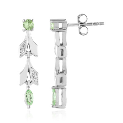 Boucles d'oreilles en argent et Tsavorite de Tanzanie