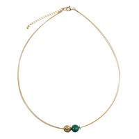 Collier en acier inoxydable et Malachite