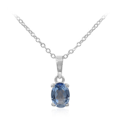 Collier en argent et Topaze mystique bleu azur