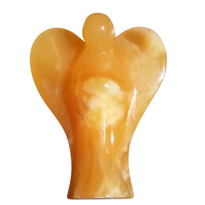 Figurine et Calcite Orange  (Lapis Vitalis)