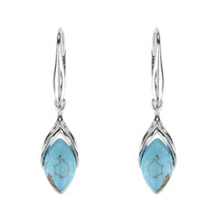 Boucles d'oreilles en argent et Turquoise