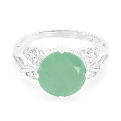 Bague en argent et Calcédoine verte