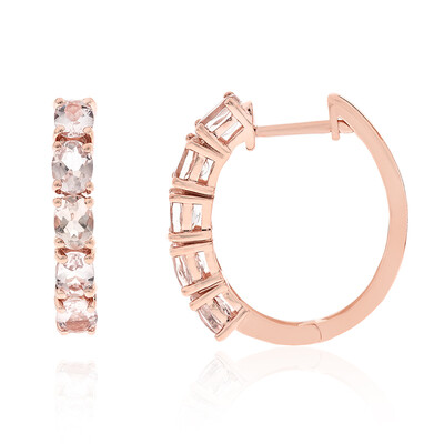 Boucles d'oreilles en or et Morganite AAA