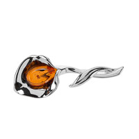 Broche en argent et Ambre baltique