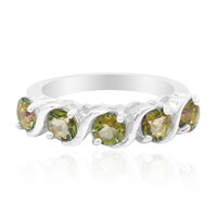 Bague en argent et Quartz mystique vert