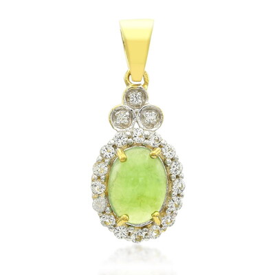 Pendentif en argent et Chrysoprase impériale