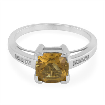 Bague en argent et Quartz cognac