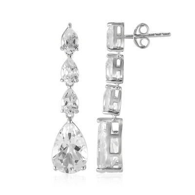 Boucles d'oreilles en argent et Topaze blanche