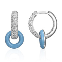 Boucles d'oreilles en argent et Topaze blanche