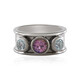 Bague en argent et Quartz mystique rose