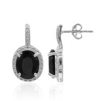 Boucles d'oreilles en argent et Spinelle noir