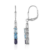 Boucles d'oreilles en argent et Topaze bleu ciel