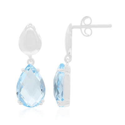 Boucles d'oreilles en argent et Topaze bleu ciel