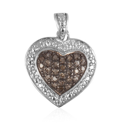 Pendentif en argent et Diamant Champagne PK