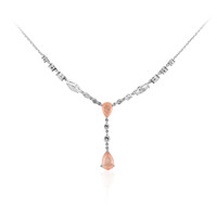 Collier en argent et Quartz pêche pastel