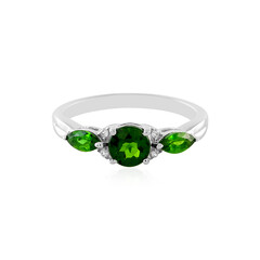 Bague en argent et Diopside de Russie