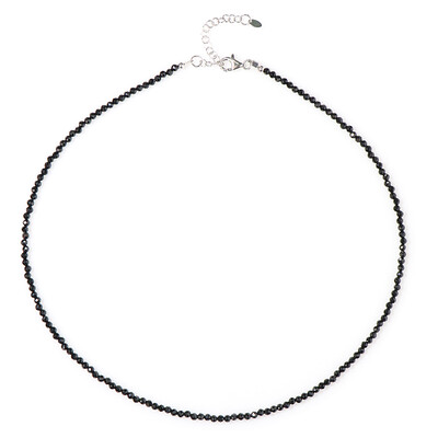 Collier en argent et Spinelle noir