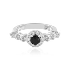 Bague en argent et Spinelle noir