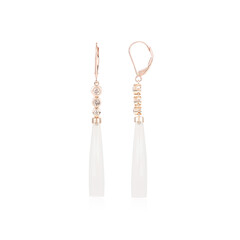 Boucles d'oreilles en or et Calcédoine blanche (KM by Juwelo)