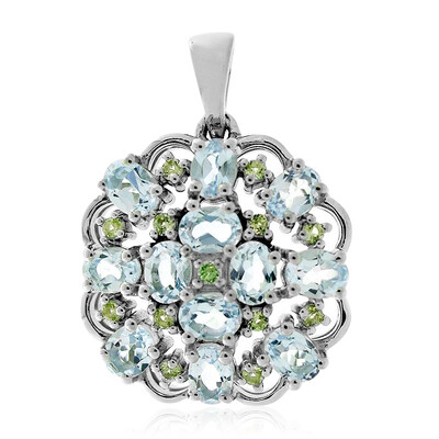 Pendentif en argent et Topaze bleu ciel