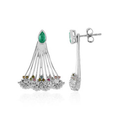 Boucles d'oreilles en argent et Emeraude de Colombie (SAELOCANA)