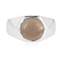 Bague pour homme en argent et Quartz fumé