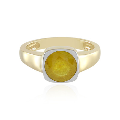 Bague en argent et Saphir jaune de Madagascar