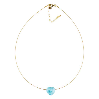 Collier en acier inoxydable et Larimar