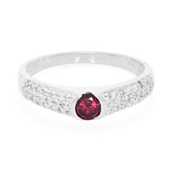 Bague en argent et Rhodolite du Brésil