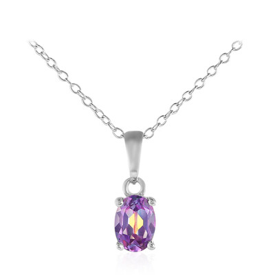 Collier en argent et Topaze mystique couleur myrtille