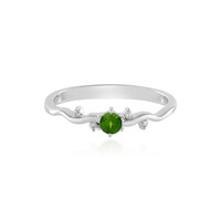 Bague en argent et Diopside de Russie