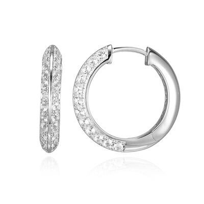 Boucles d'oreilles en argent et Topaze blanche