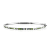 Bracelet en argent et Diopside de Russie