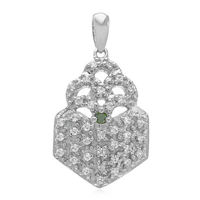 Pendentif en argent et Diamant vert forêt