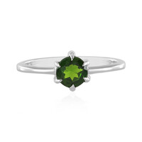 Bague en argent et Diopside de Russie