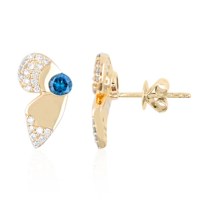 Boucles d'oreilles en or et Diamant SI2 bleu (de Melo)