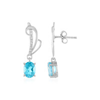 Boucles d'oreilles en argent et Topaze Paraiba