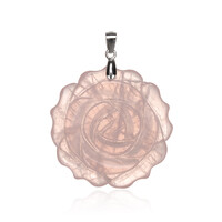 Pendentif en argent et Quartz rose