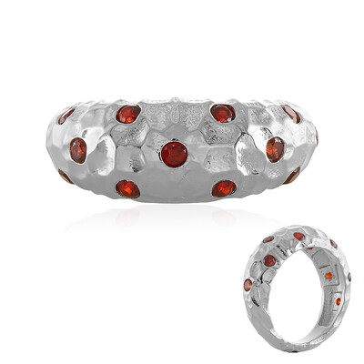 Bague en argent et Zircon rouge (SAELOCANA)