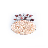 Pendentif en argent et Corail fossilisé