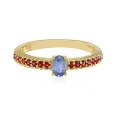 Bague en argent et Saphir bleu de Ceylan