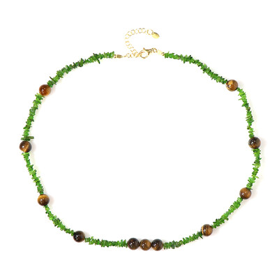 Collier en argent et Diopside de Russie (Riya)