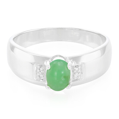 Bague pour homme en argent et Chrysoprase impériale