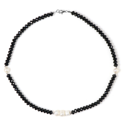 Collier en argent et Spinelle noir