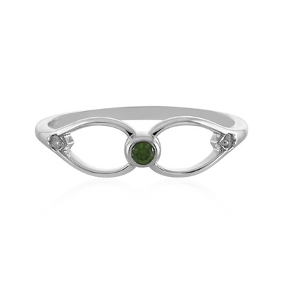 Bague en argent et Diamant vert I3