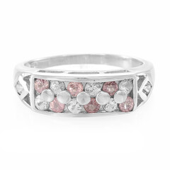 Bague en argent et Saphir rose de Ceylan