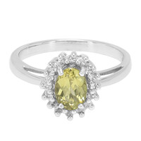 Bague en argent et Apatite Citron