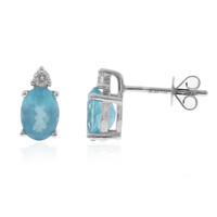 Boucles d'oreilles en or et Apatite bleue