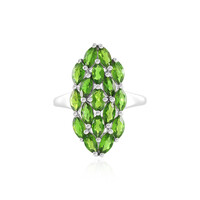 Bague en argent et Diopside de Russie