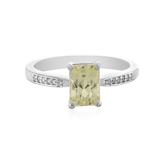 Bague en argent et Kunzite jaune canari